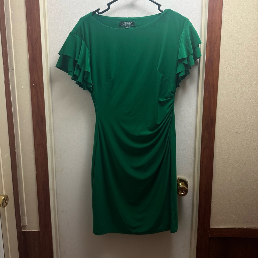 Lauren Ralph Lauren Emerald Ruffle Dress